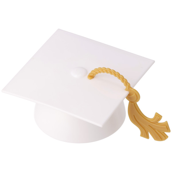White Grad Cap With Tassel Layon