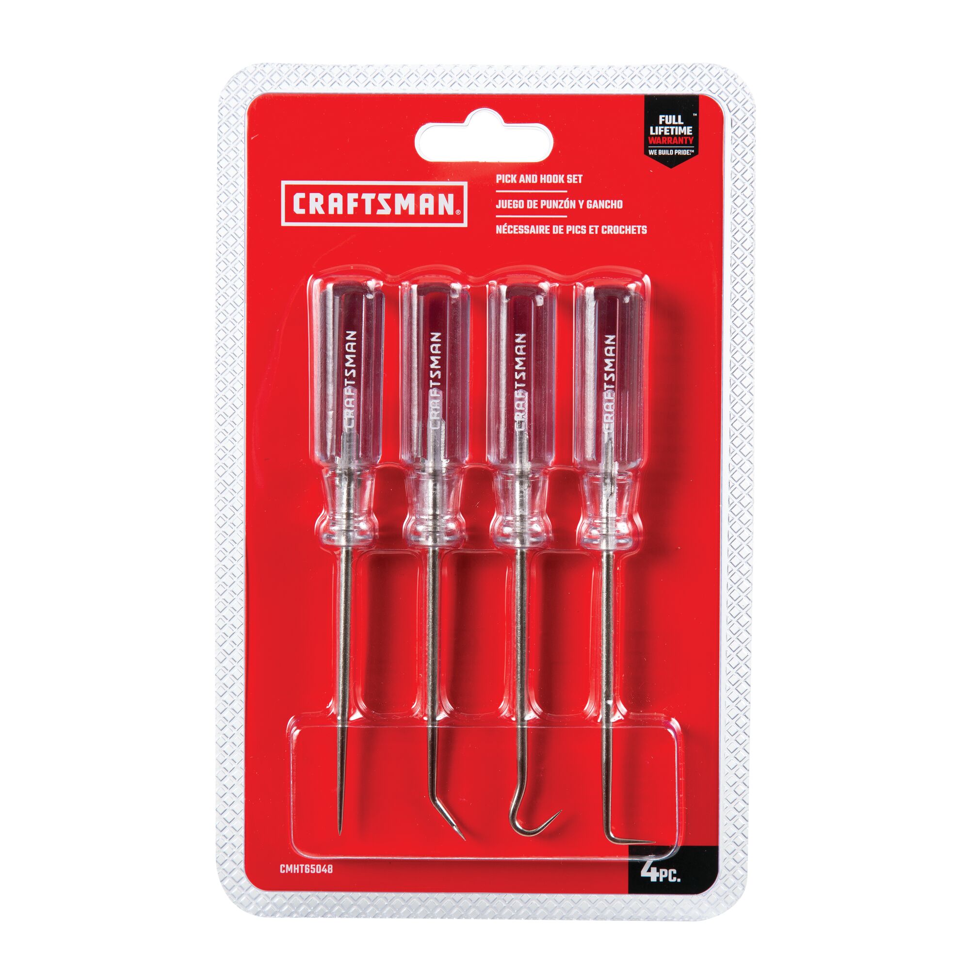 4 piece Pick and Hook Acetate ScrewDriver Set in carded blister packaging.