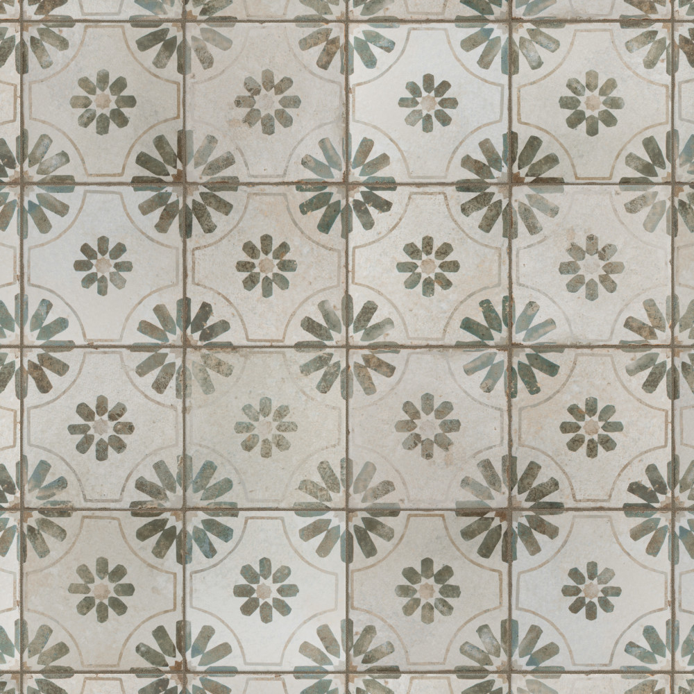 Kings Blume Sage 17.63x17.63 Square Ceramic Floor and Wall Digital Pattern