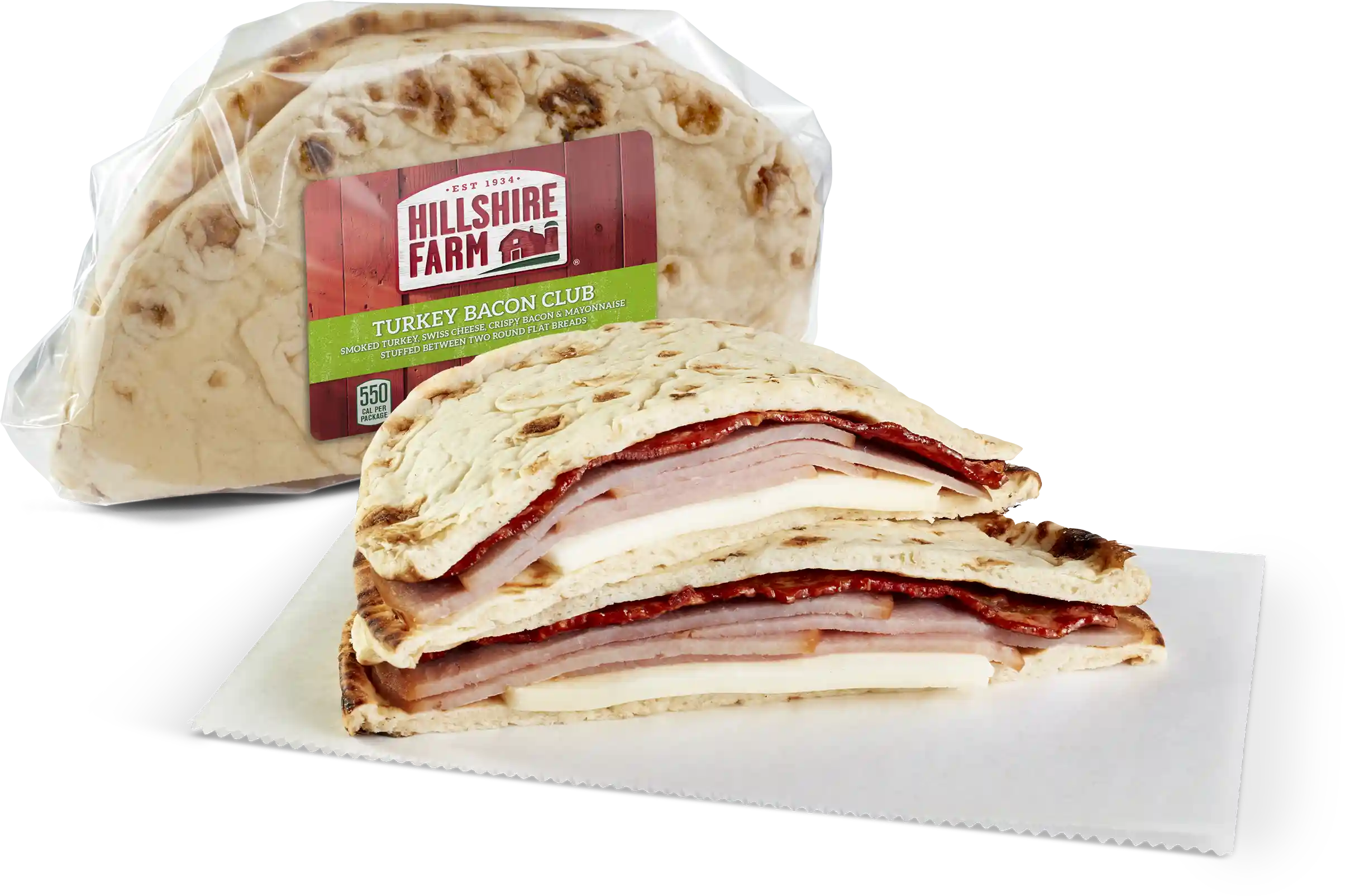 Hillshire Farm® Turkey Bacon Club Flatbread Sandwich_image_01