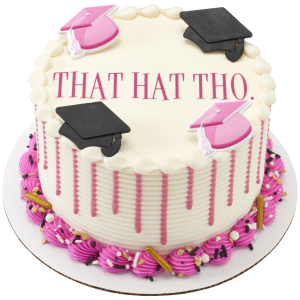 Bright Grad Hats Cupcake Rings