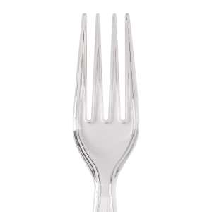 Dixie, Heavy-weight Polystyrene Disposable Plastic Forks, Clear