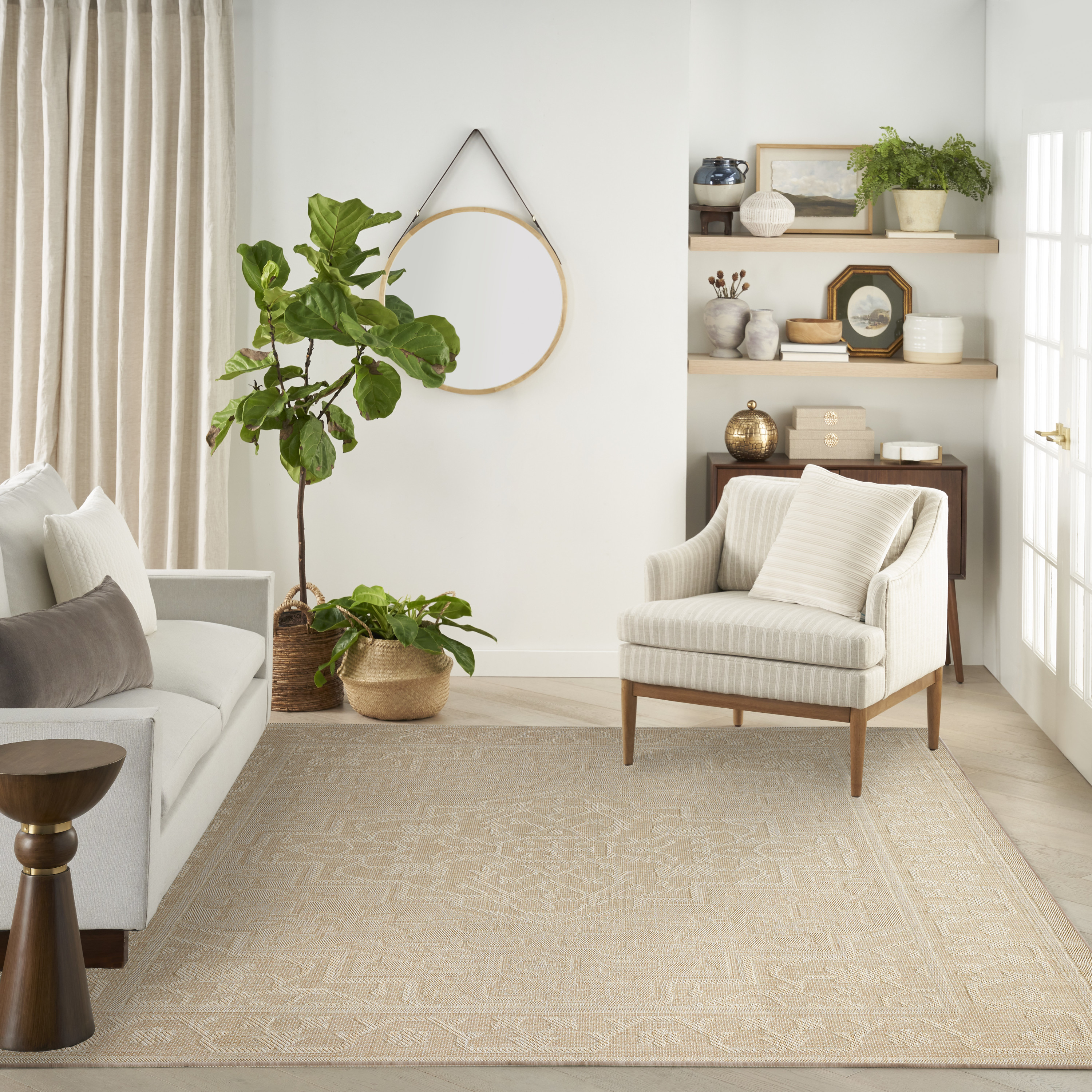 Nourison Tulum 9' x 12' Cream Outdoor Rug