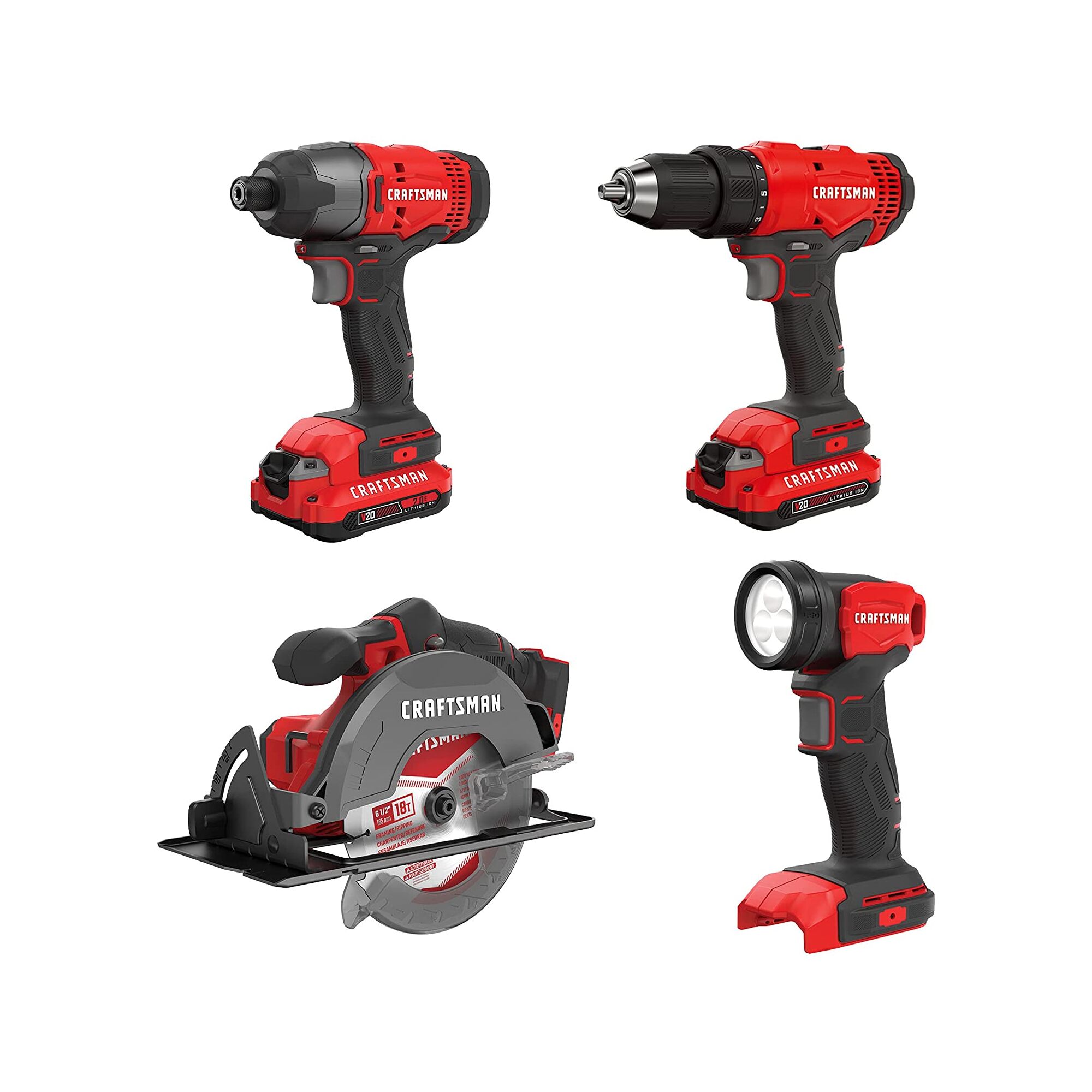 View of CRAFTSMAN Combo Kits: Power Tools and additional tools in the kit
