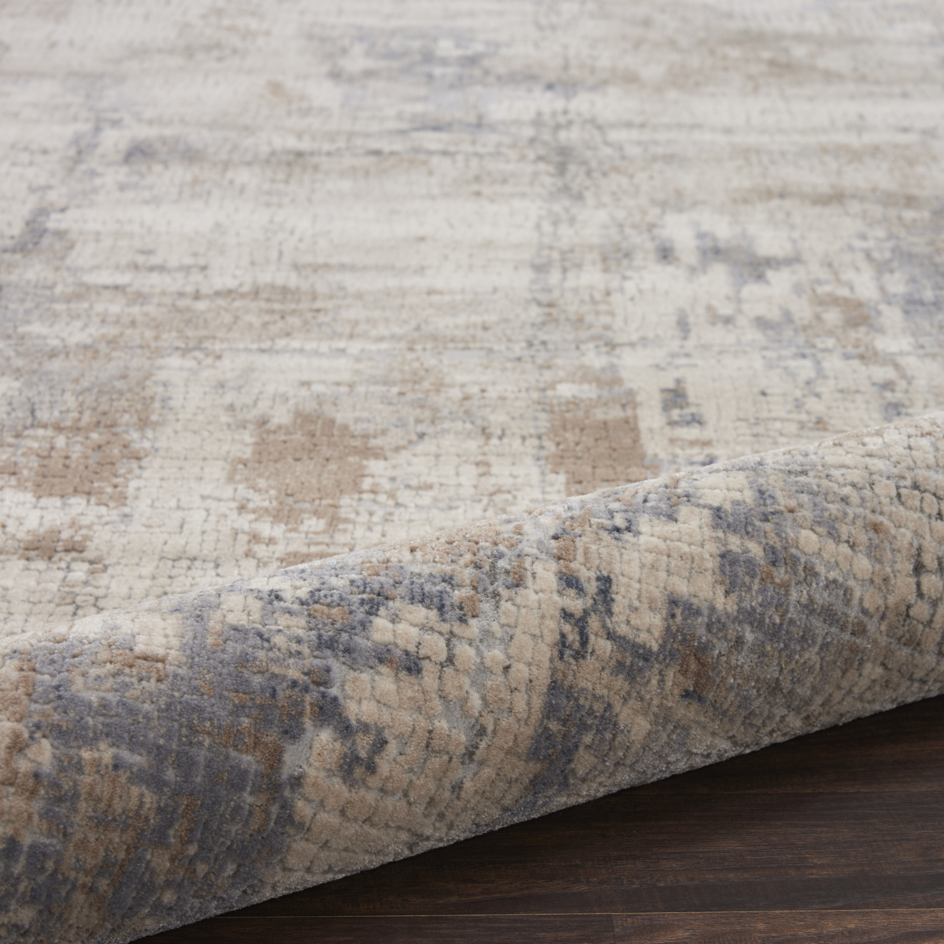 Nourison Rustic Textures 7’10” x Round Beige Grey Modern Indoor Rug