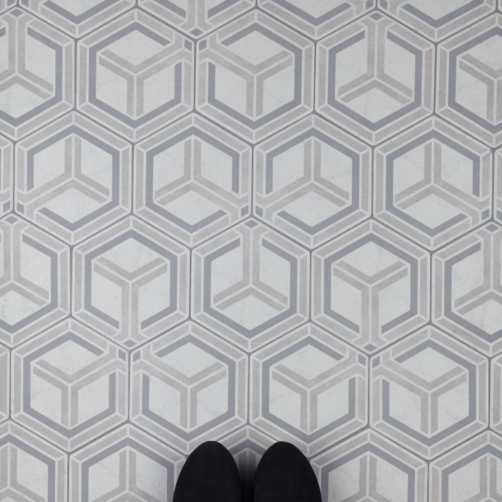 Odda Hex Decor Geo 5-7/8 in. x 6-3/4 in. Porcelain Floor and Wall Tile
