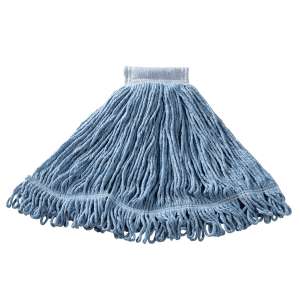 Rubbermaid Commercial, Super Stitch, Blend Looped-End Wet Mop Head with 5" Headband, 24 oz, Blue