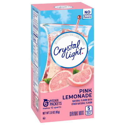 Crystal Light Pink Lemonade Drink Mix, 6 ct Pitcher Packets