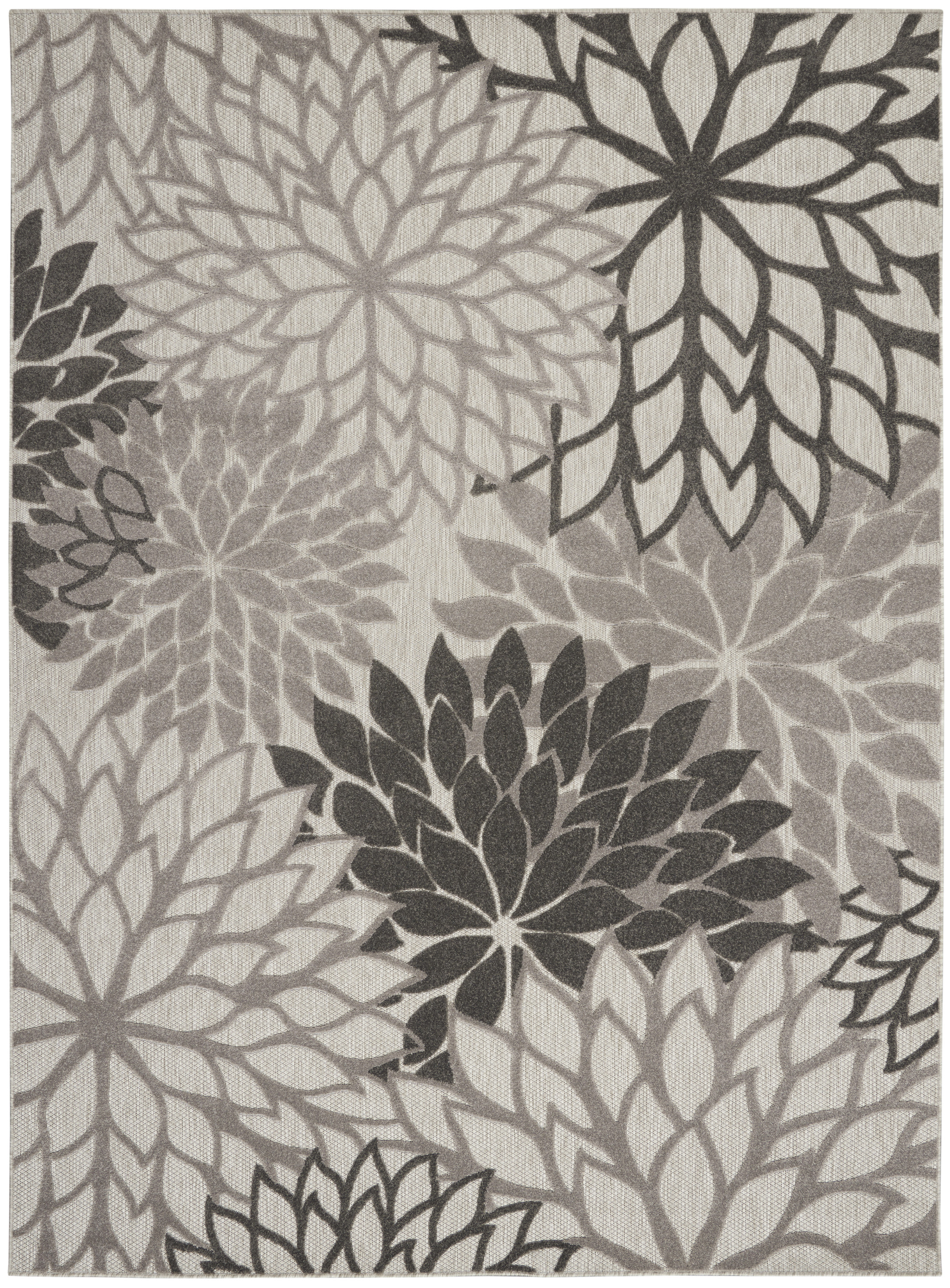 Nourison Aloha 7' x 10' Silver Grey Tropical Rug