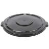 Rubbermaid Commercial, BRUTE, Self-Draining, Round, Plastic, 55 gal, Black, Receptacle Lid