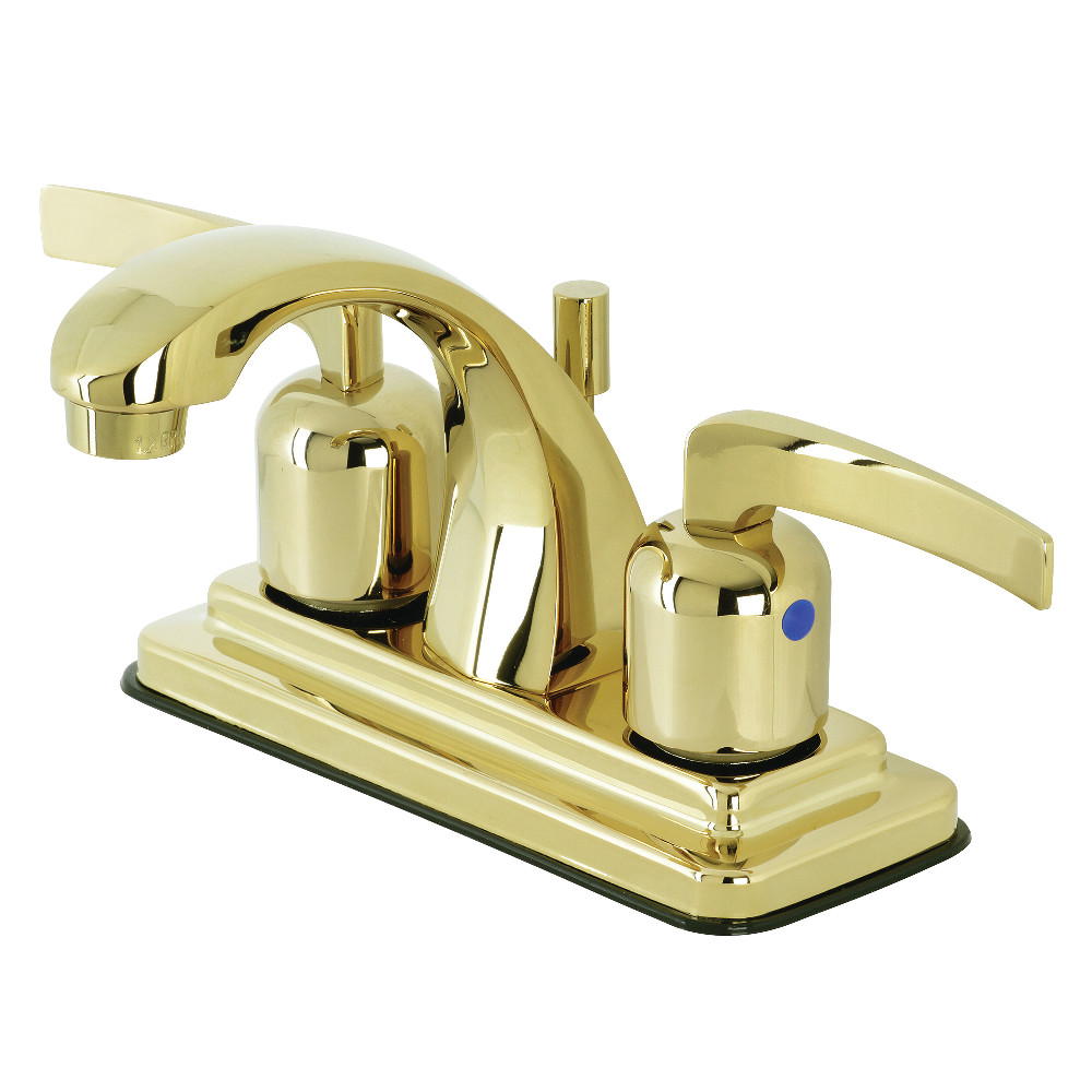 Double-Handle 3-Hole Deck Mount 4-Inch Centerset Bathroom Faucet with Pop-Up Drain, Polished Brass with 4 Finish Options