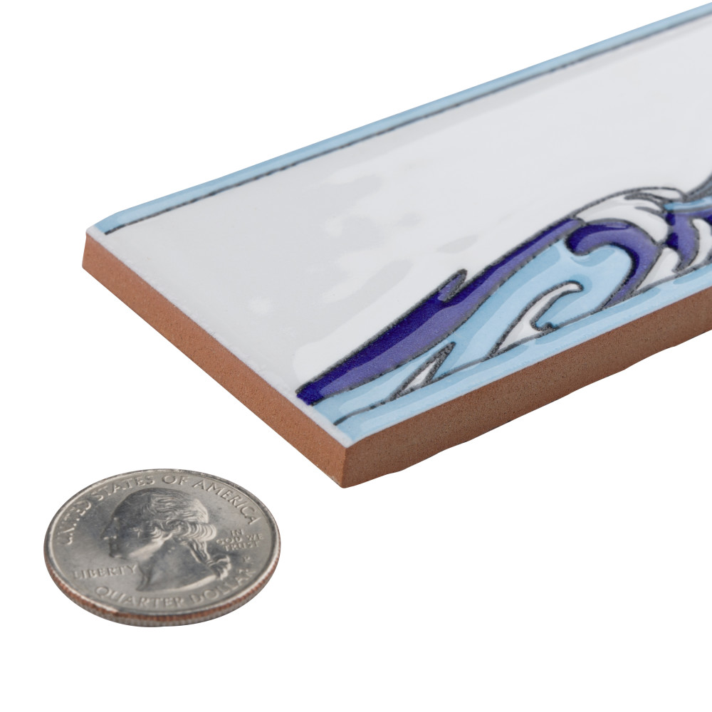 Captain Wave Pacific Blue 2 in. x 7-7/8 in. Ceramic Wall Trim