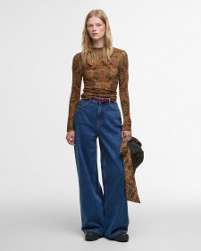Barbour FARM Rio Luana Long-Sleeved Knitted Top Pineapple Print