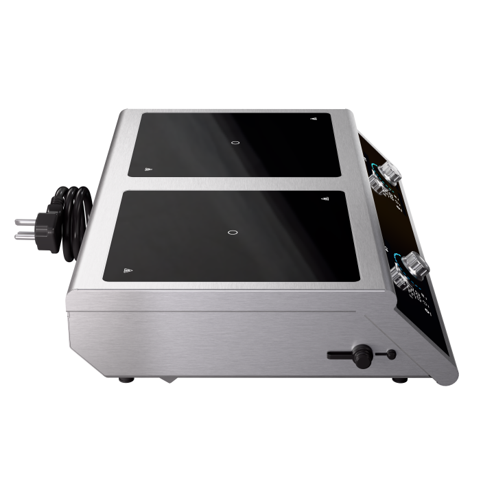 208- to 240-volt 2900-watt side-by-side dual countertop induction range with temperature control probe and programs
