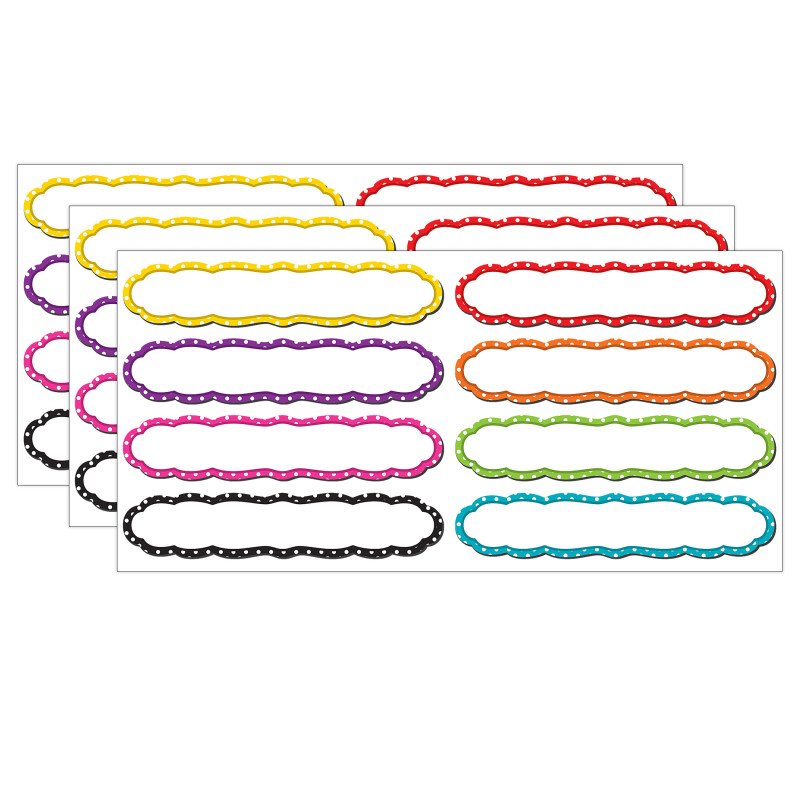 Large Polka Dots Labels Magnetic Accents, 8 Per Pack, 3 Packs