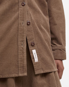 Yasmin Relaxed Cord Shirt Military Brown