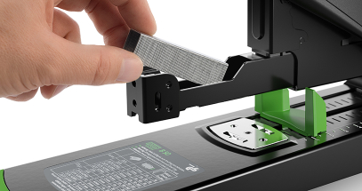 The dual staple guide provides even stapling pressure for superior performance.