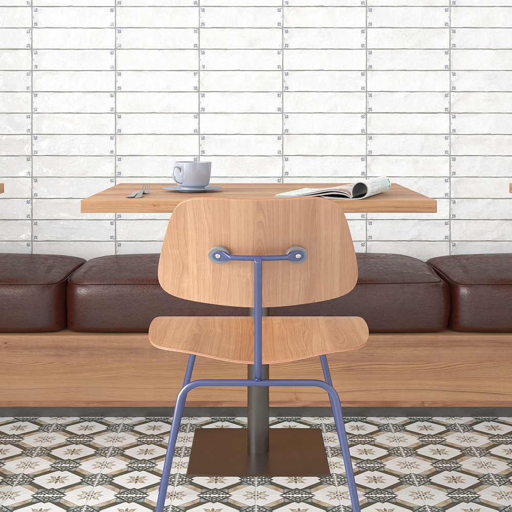 Crackle White Décor 2-7/8 in. x 11-7/8 in. Ceramic Wall Tile