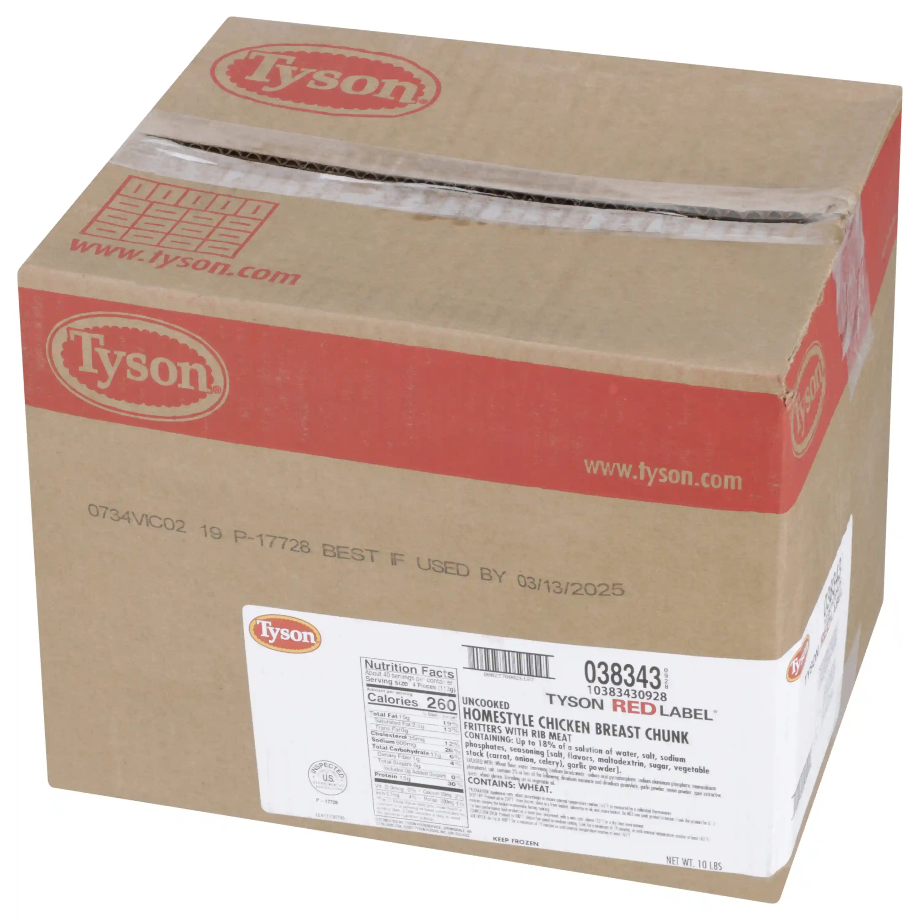 Tyson Red Label® Uncooked Homestyle Chicken Breast Chunk Fritters_image_41