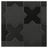 TrueTones Porcelain 16 Shades Of Black  Matte Crossing Star Pattern