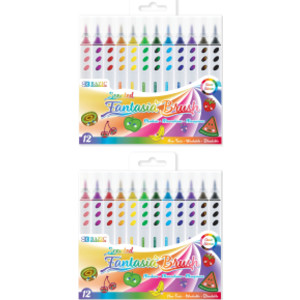 Scented Brush Markers, 12 Assorted Colors, 2 Packs