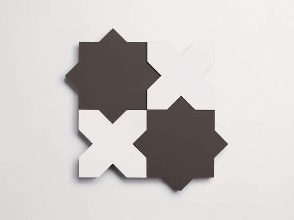 cement | pavimenti act I | casablanca charcoal star + white cross (bundle) 