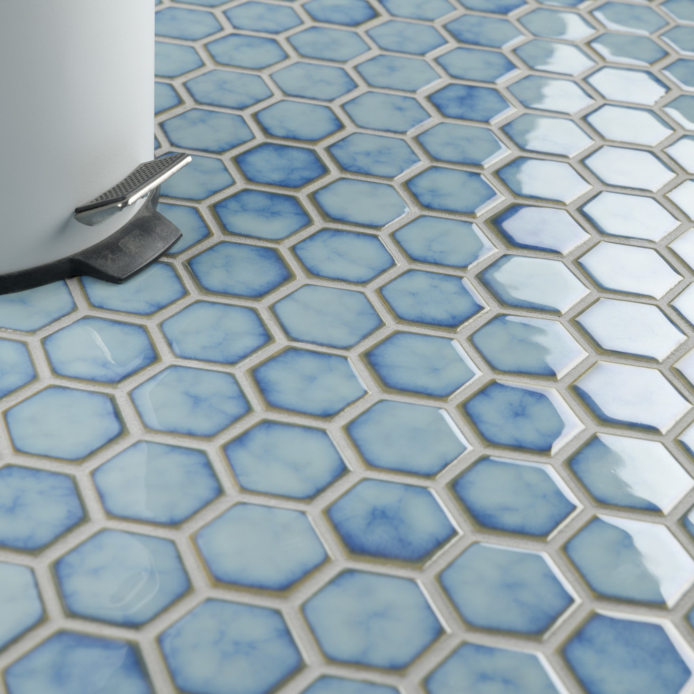 Hudson Due 2" Hex Marine 10-7/8 In. X 12-5/8 In. Porcelain Mosaic Tile ...