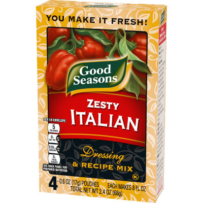 Good Seasons Zesty Italian Dry Salad Dressing and Recipe Mix 0.7oz 4 pack