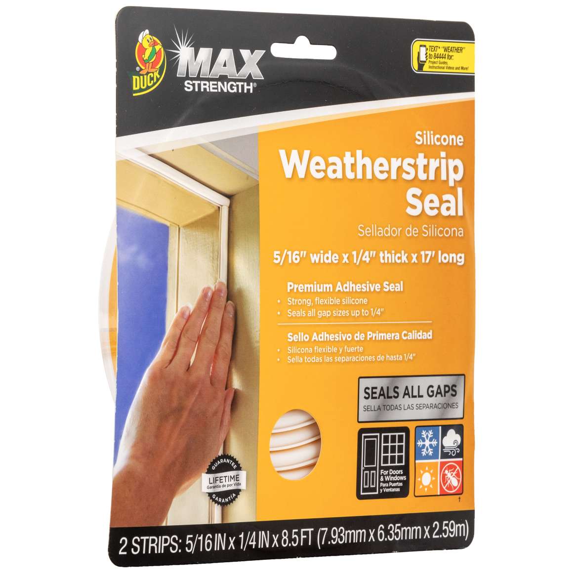 Duck® Brand Max Strength Silicone Weatherstrip Seal - .31 in. x .25 in. x 17 ft.