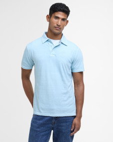 Drayton Linen Tailored Polo Shirt Pale Sky