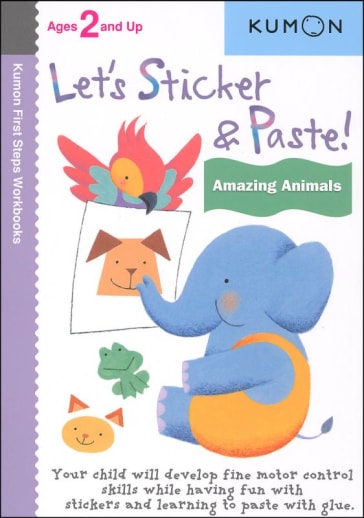 Kumon Let's Sticker and Paste! Amazing Animals