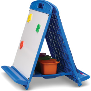 Tabletop Easel with Dry Erase Boards, Pocket Chart, and Storage Tubs