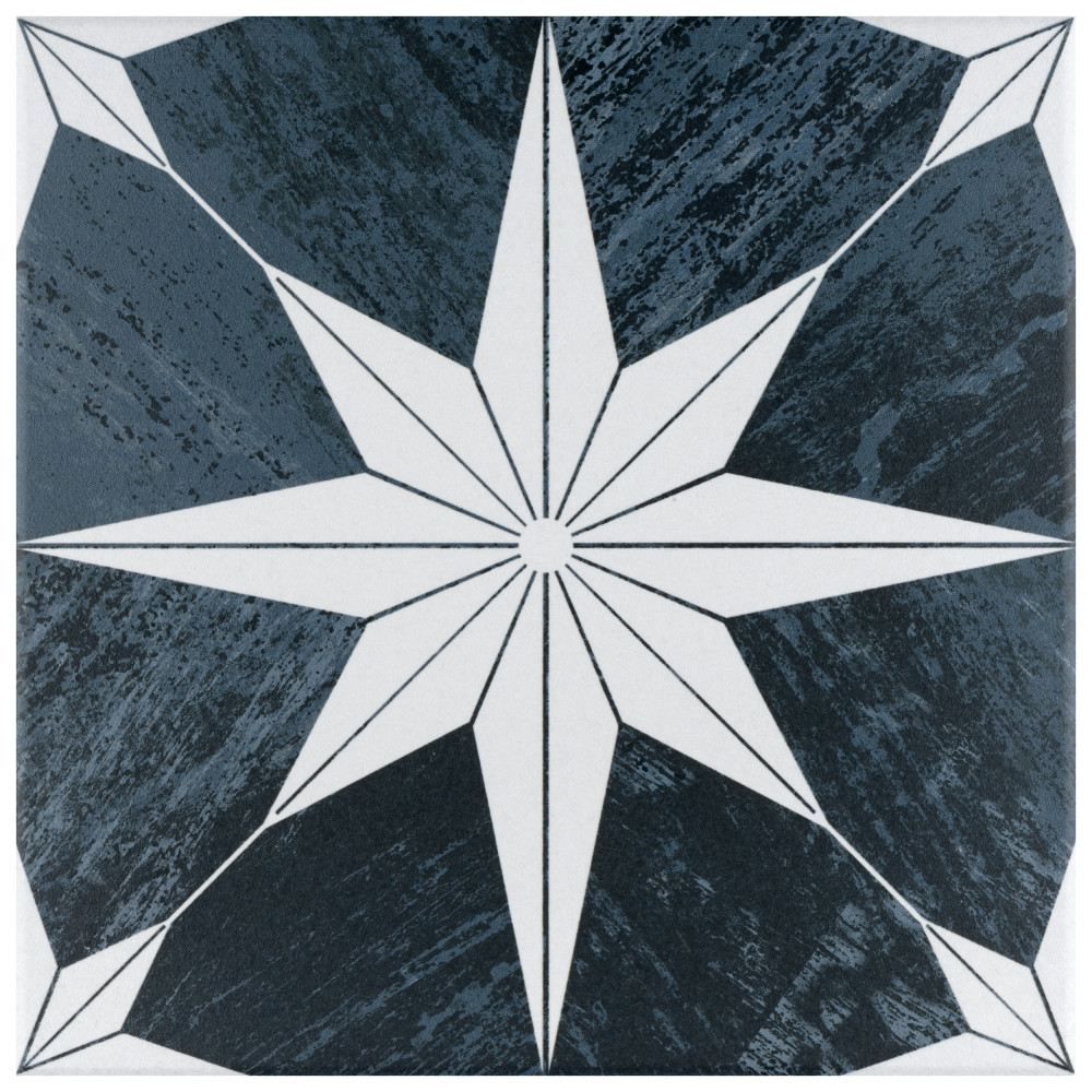 Cassis Stella Black Night 9-3/4 in. x 9-3/4 in. Porcelain Floor and Wall Tile