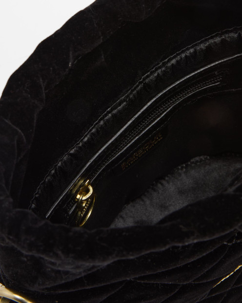 Balham Quilted Mini Bucket Bag Velvet Black