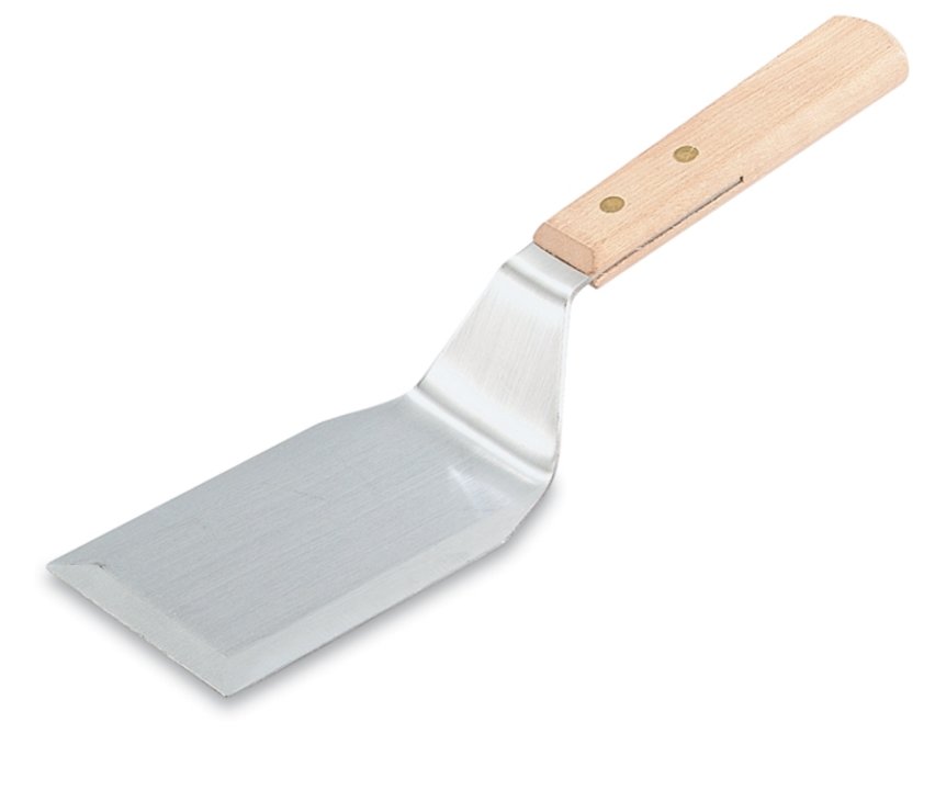 11-inch stainless steel hamburger turner with beveled edges