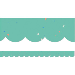 We Belong Speckled Teal Scalloped Borders, 39 Feet