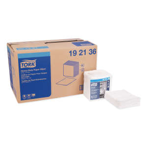 Tork, Heavy-Duty 1/4 Fold, 1 ply, 12.50"x13.00", Paper, Industrial Wipers, White