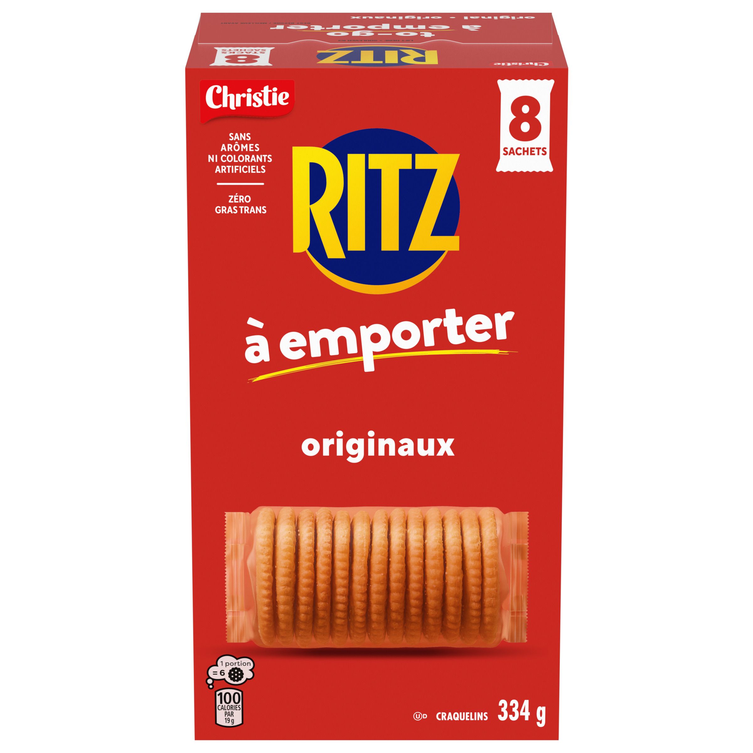RITZ À emporter Craquelins originaux 334 g, format portable, collation pratique sur le pouce, dans la boîte à lunch et sur la route-0