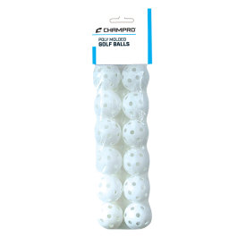 Champro 12-pack of optic yellow and white poly baseball training golf balls for hitting drills and hand-eye coordination.
