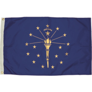 Durawavez Nylon Outdoor Flag with Heading & Grommets, Indiana, 3ft x 5ft