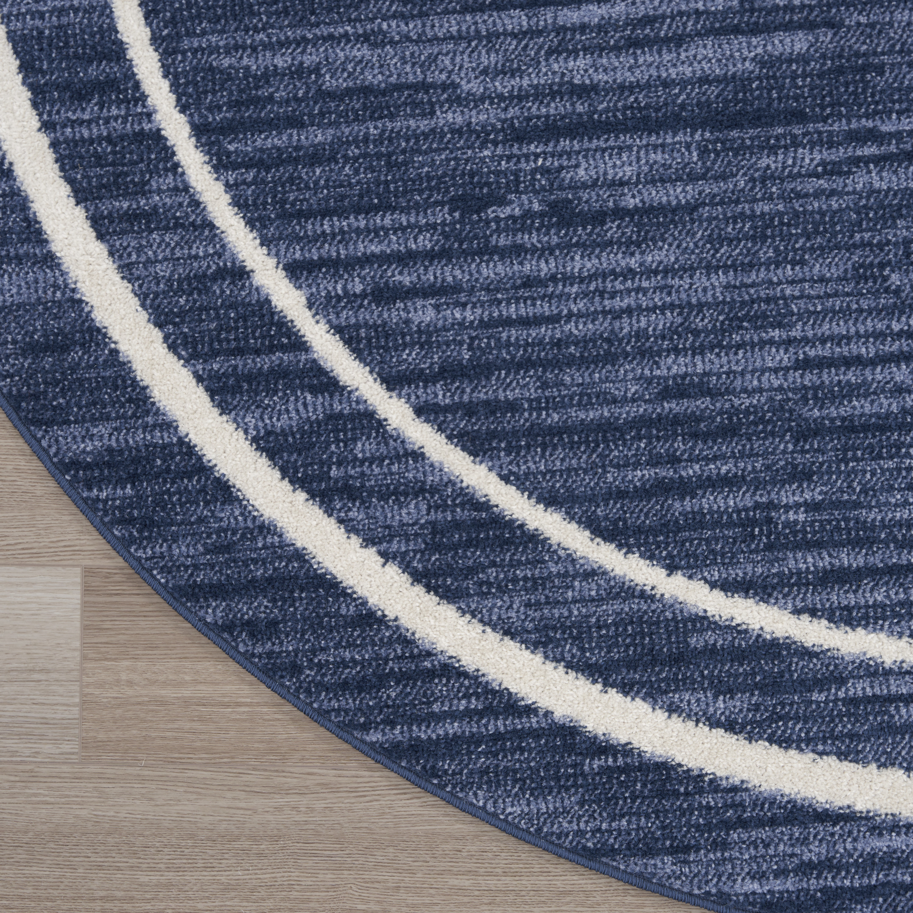 Nourison Nourison Essentials 4' x Round Navy Ivory Contemporary Rug