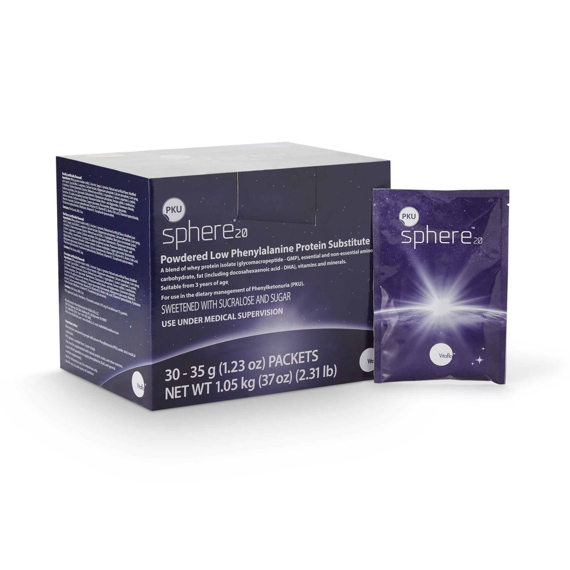 PKU sphere™ 20 Vanilla GMP-Based Formula for use in Dietary Management of PKU