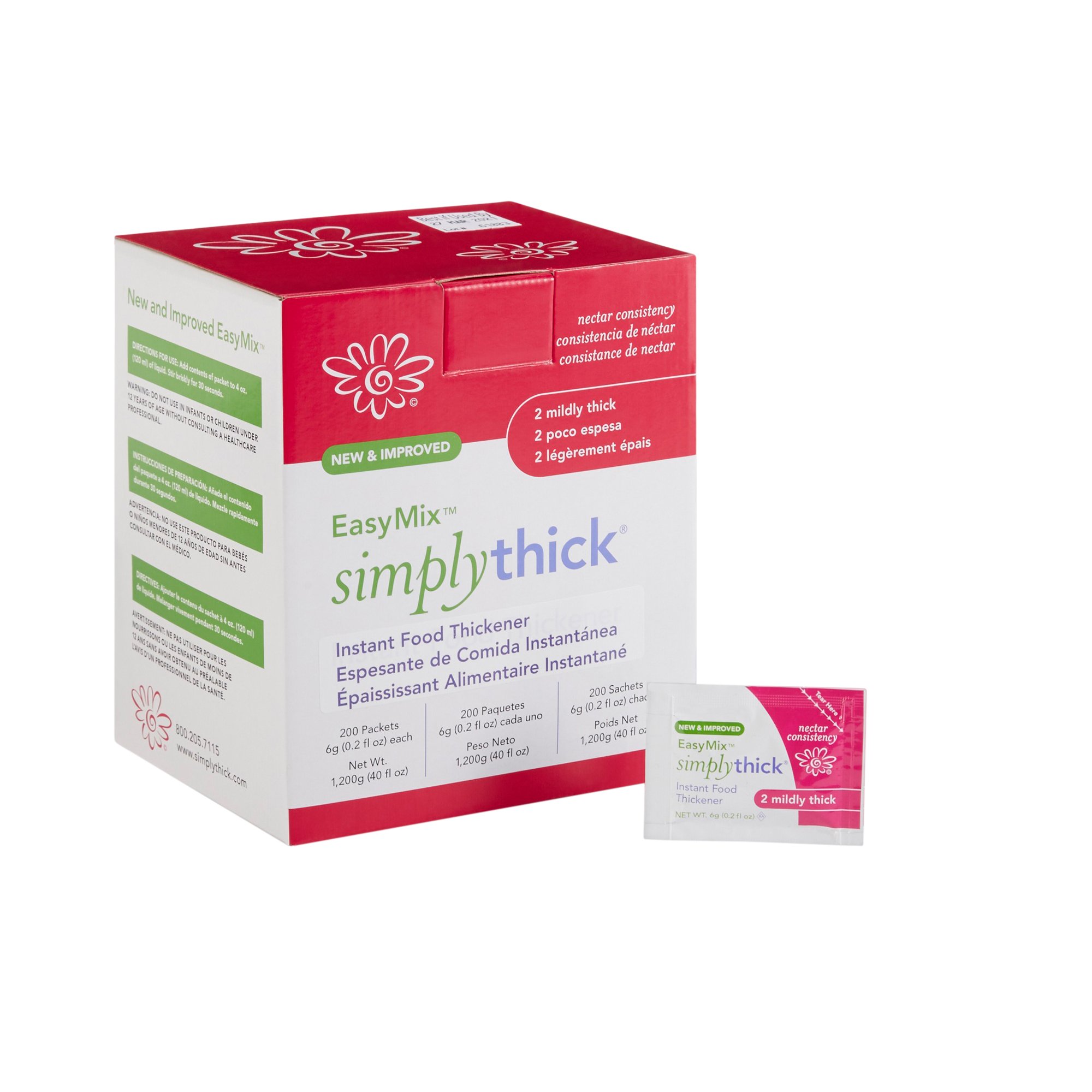 EasyMix SimplyThick Nectar Consistency Instant Food and Beverage Thickener, 6-gram Packet MK 1087567