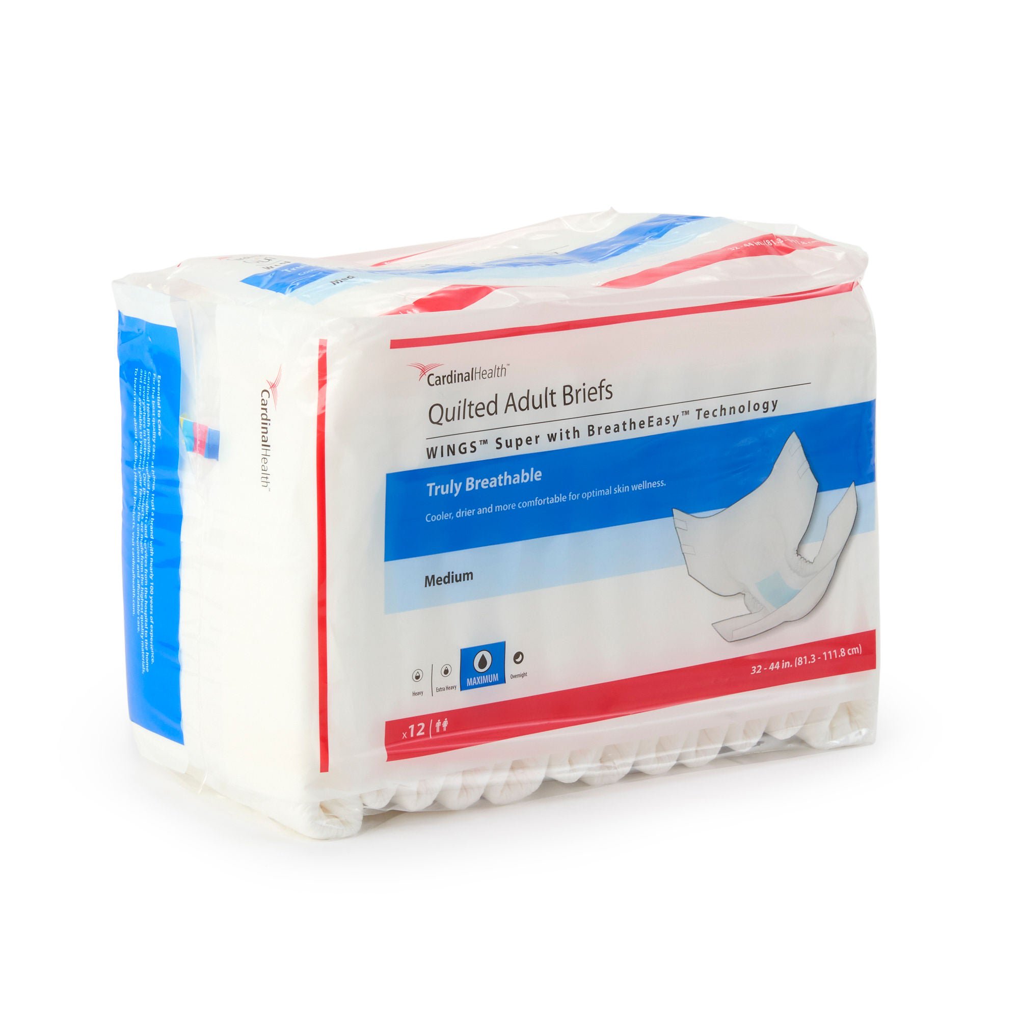 Wings™ Super Quilted Maximum Absorbency Incontinence Brief, Medium