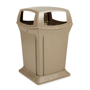 Rubbermaid Commercial, Ranger®, 45 gal, Resin, Beige, Square, Receptacle