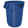 Rubbermaid Commercial, VENTED BRUTE®, 32 gal, Resin, Blue, Round, Receptacle