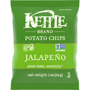 Kettle Brand Potato Chips, Jalapeno Kettle Chips, Snack Bag 1 Oz