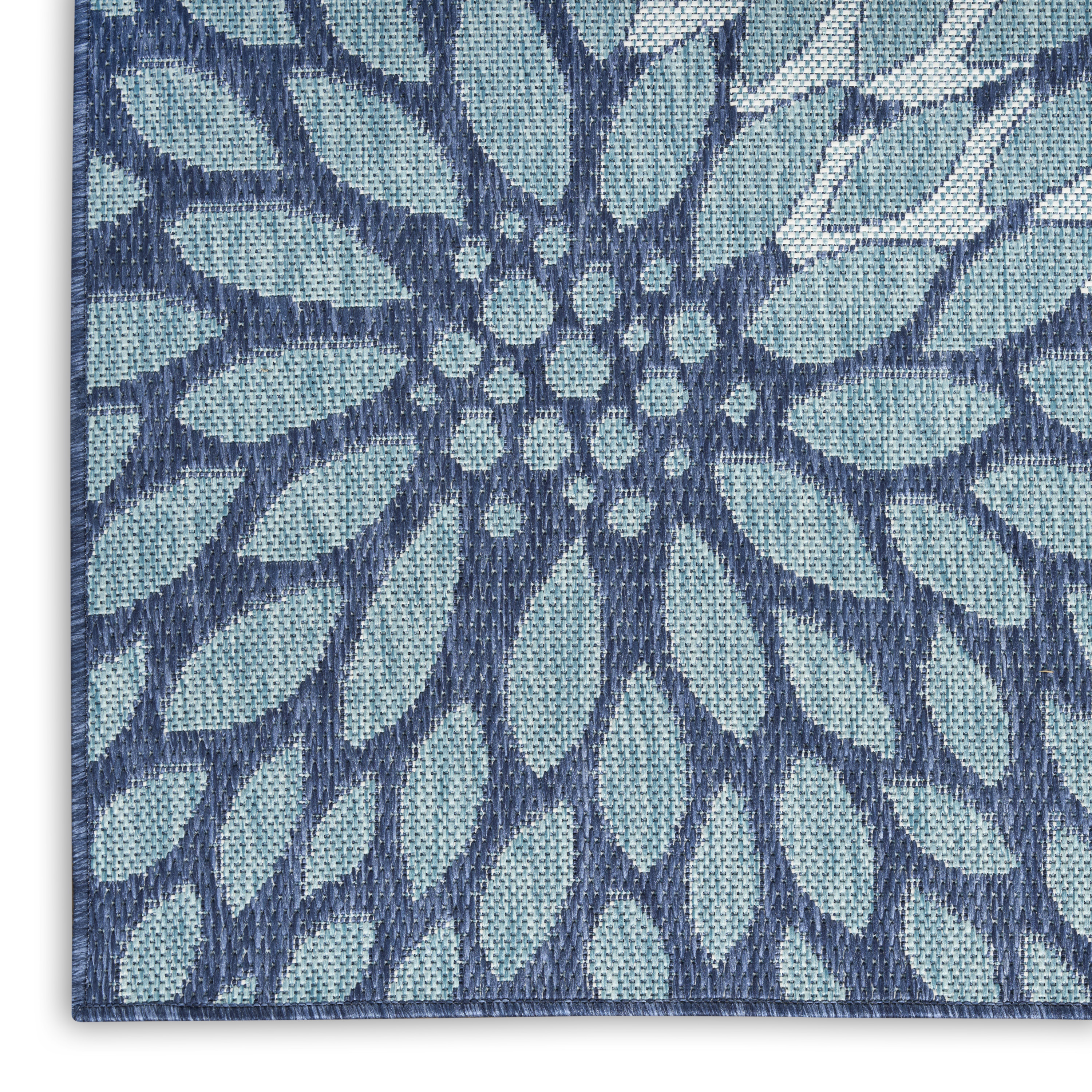 Nourison Garden Oasis 2' x 4' Navy Tropical Rug