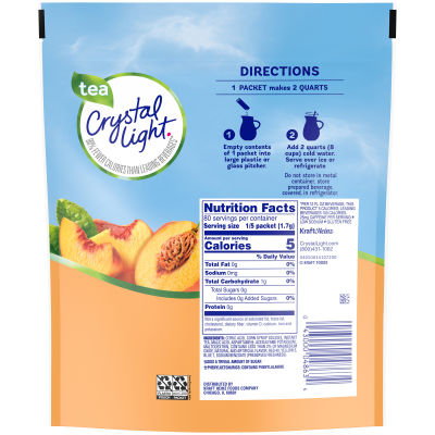 Crystal Light Peach Iced Tea Drink Mix, 16 ct Pitcher Packets