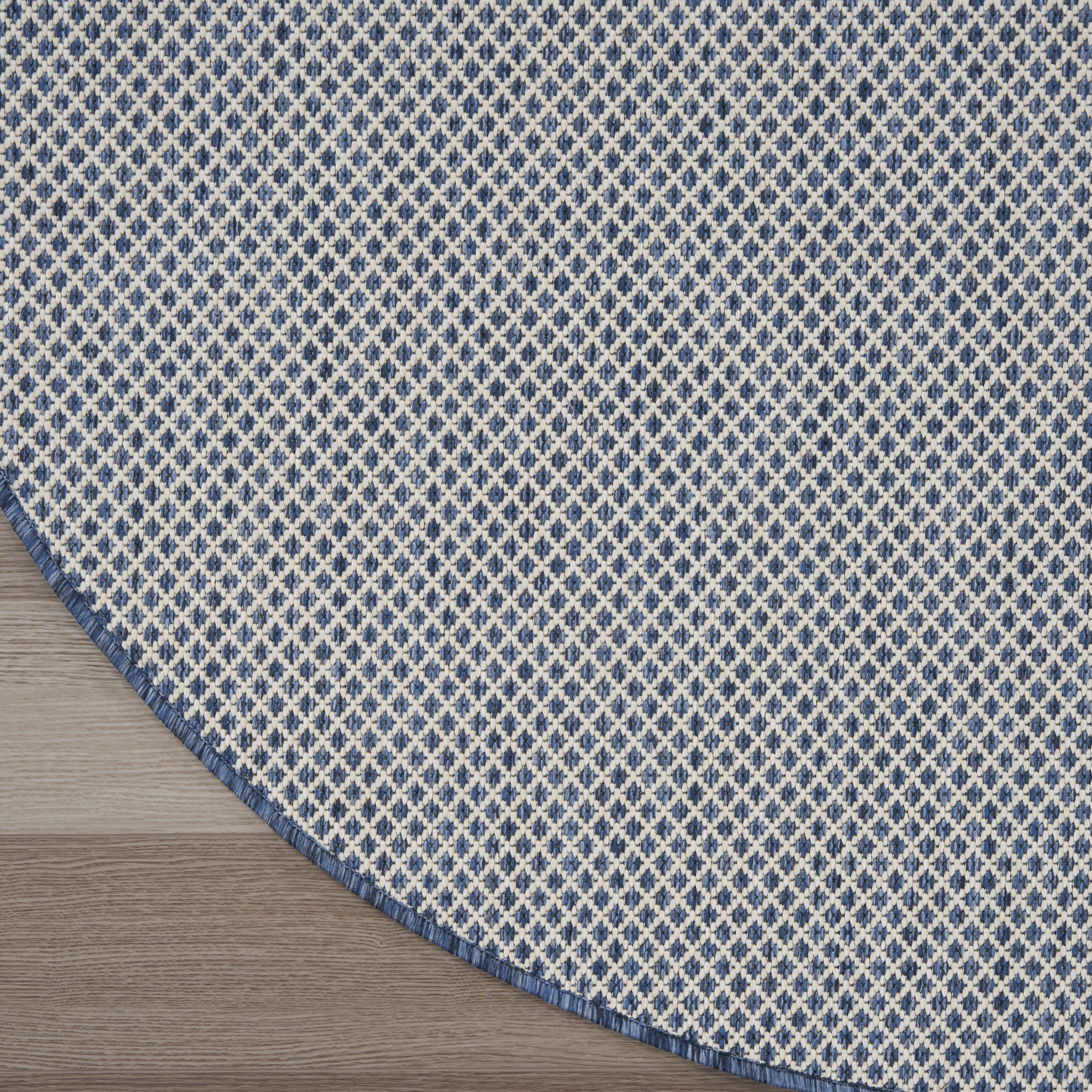 Nourison Courtyard 5' x 8' Oval Ivory Blue Modern Rug